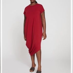 Universal Standard Iconic Geneva asymmetric dress dark red